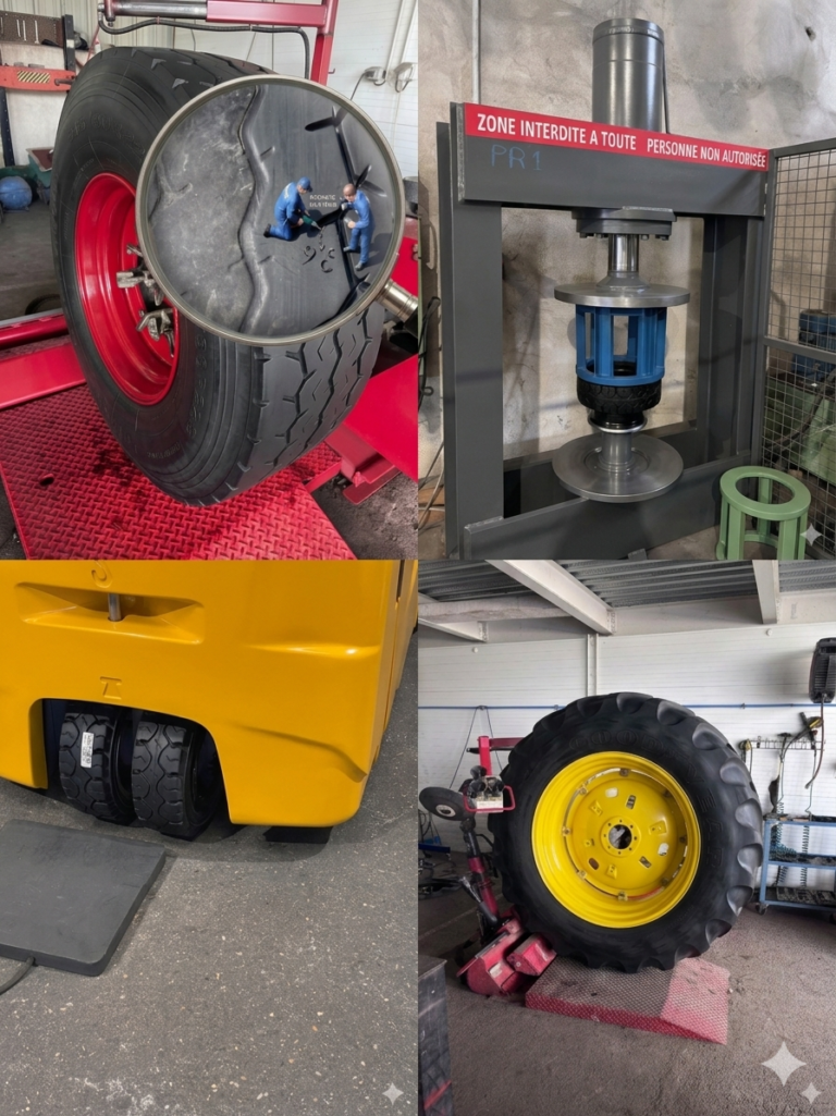 Pneu agricole poids lourds plein