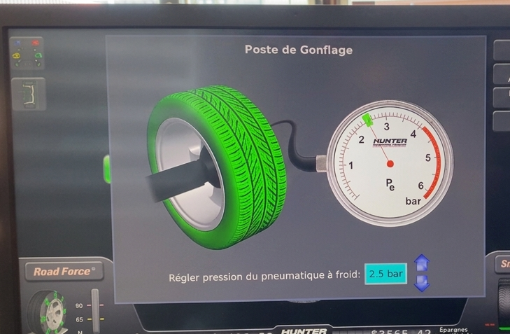 ecran pression gonflage
